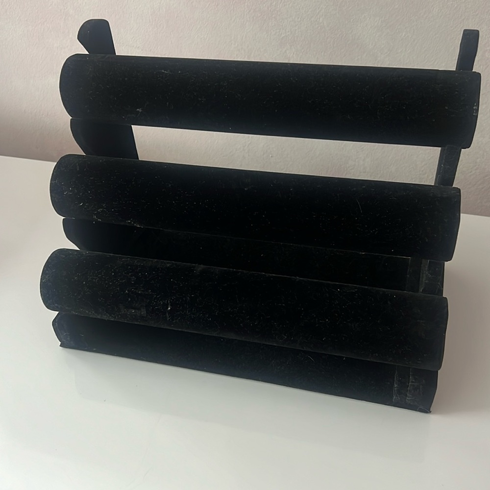 Black velvet jewelry stand